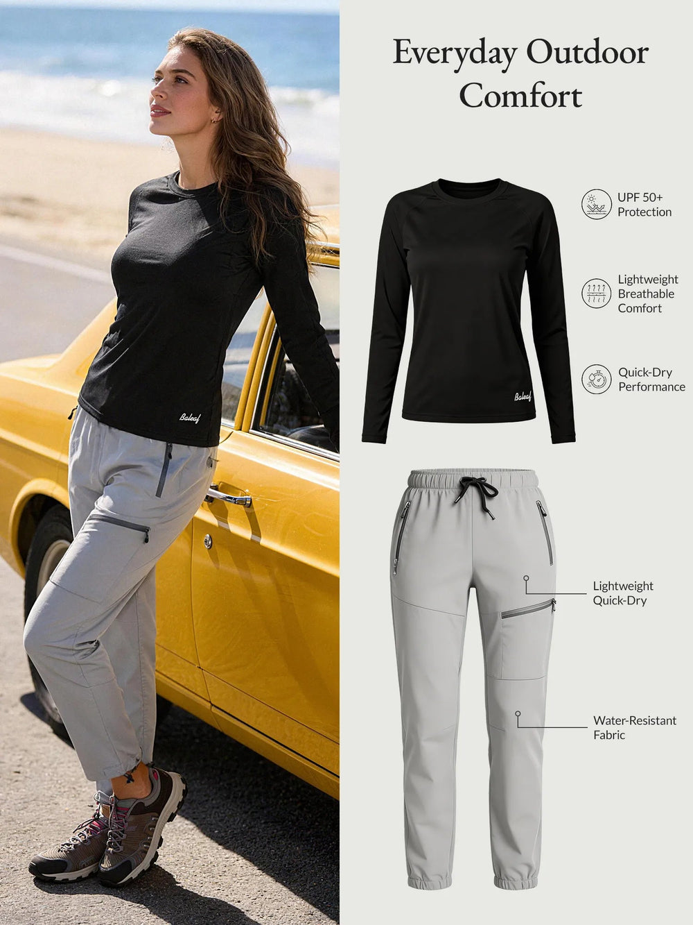 Black Shirt + Light Gray Pant