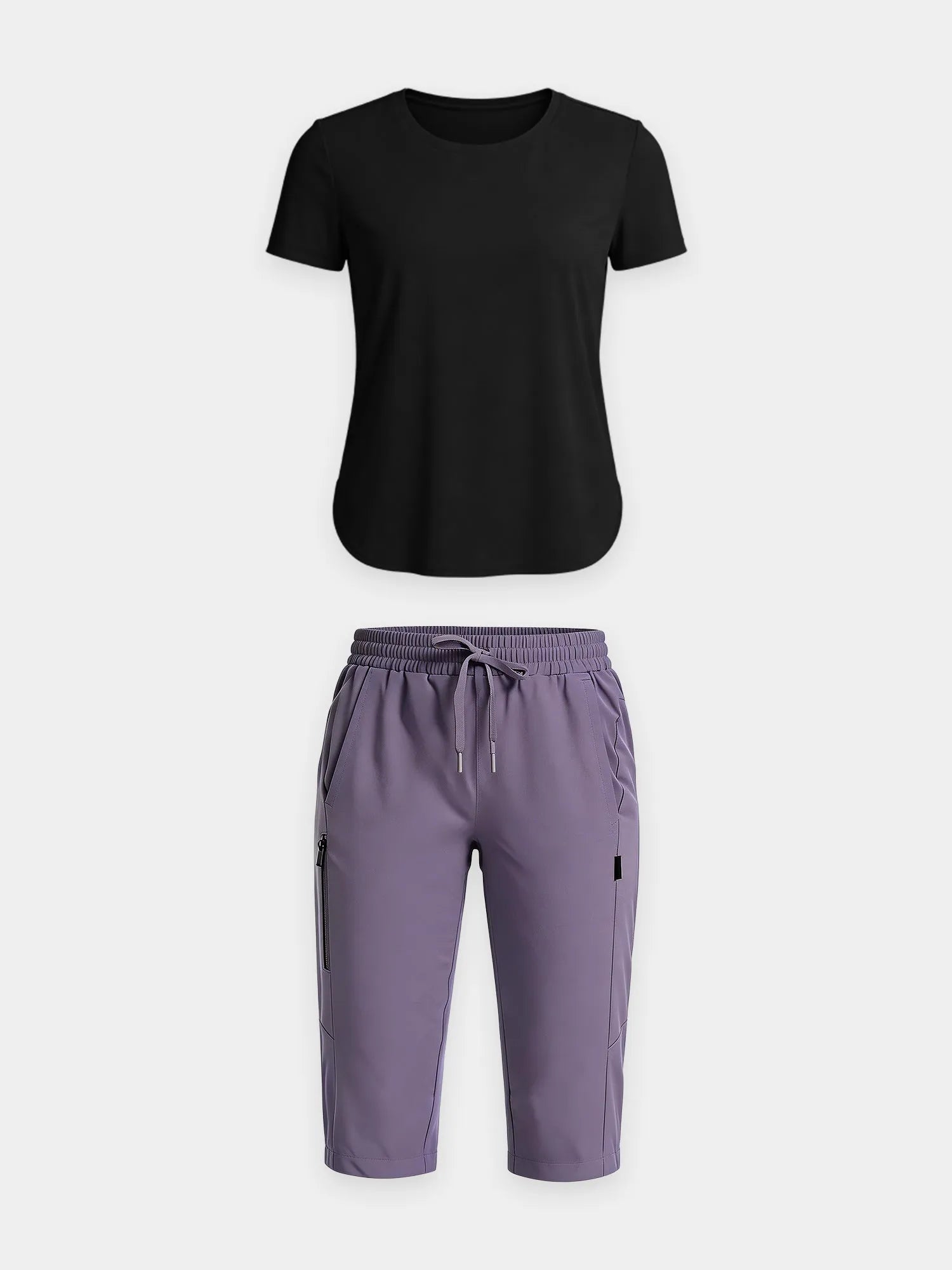 White Shirt + Anthracite Capris